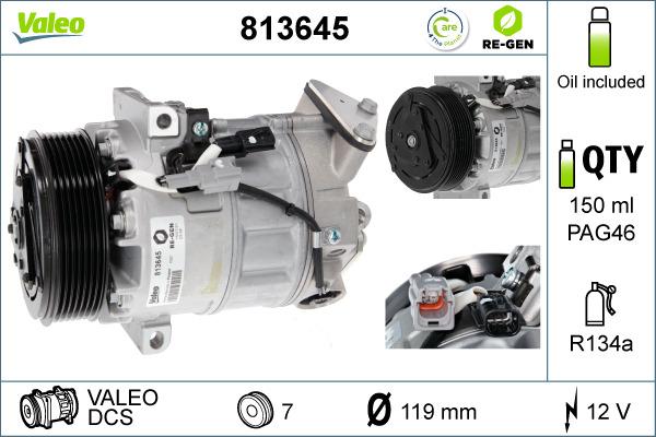 Valeo 813645 - Compressore, Climatizzatore www.autoricambit.com