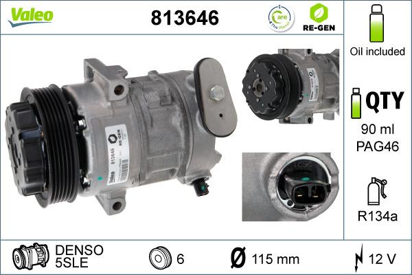 Valeo 813646 - Compressore, Climatizzatore www.autoricambit.com