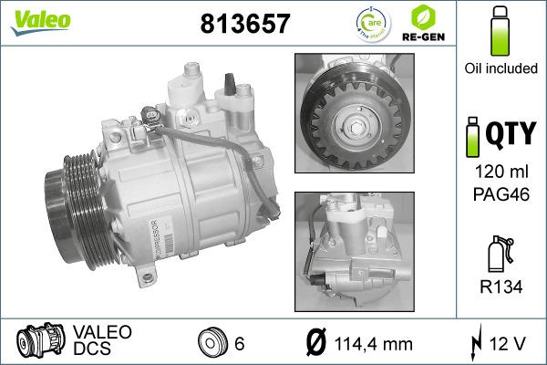 Valeo 813657 - Compressore, Climatizzatore www.autoricambit.com