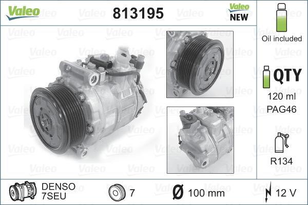 Valeo 813195 - Compressore, Climatizzatore www.autoricambit.com