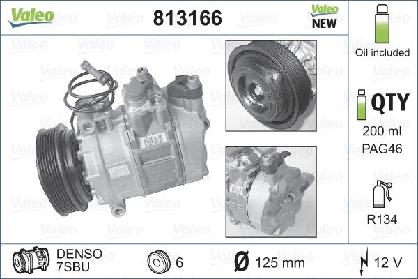 Valeo 813166 - Compressore, Climatizzatore www.autoricambit.com