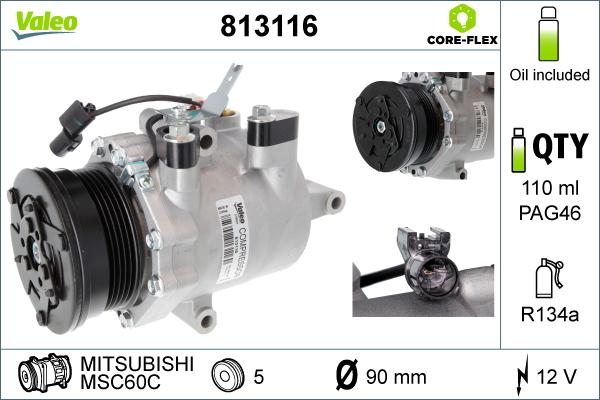 Valeo 813116 - Compressore, Climatizzatore www.autoricambit.com