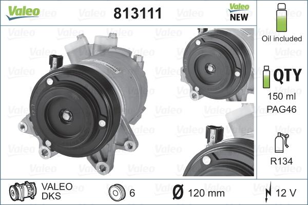 Valeo 813111 - Compressore, Climatizzatore www.autoricambit.com