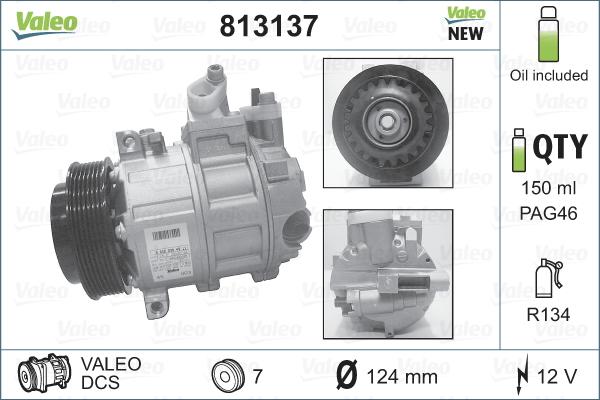 Valeo 813137 - Compressore, Climatizzatore www.autoricambit.com