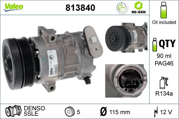 Valeo 813840 - Compressore, Climatizzatore www.autoricambit.com