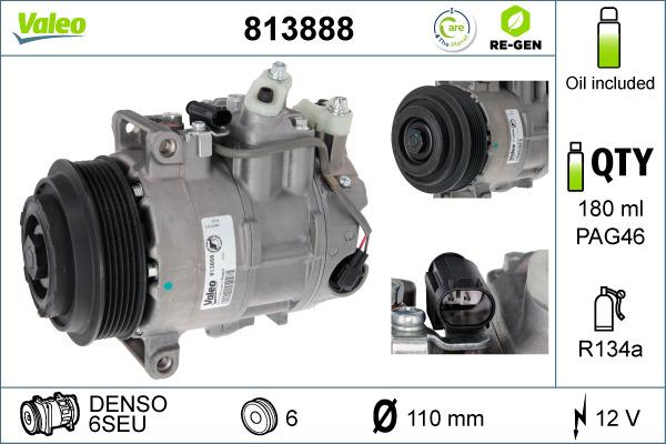 Valeo 813888 - Compressore, Climatizzatore www.autoricambit.com