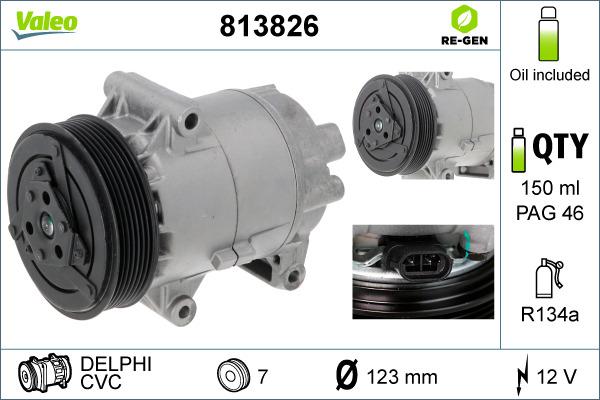 Valeo 813826 - Compressore, Climatizzatore www.autoricambit.com