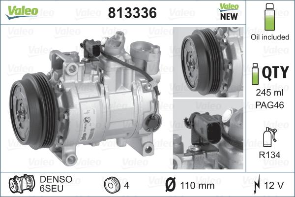 Valeo 813336 - Compressore, Climatizzatore www.autoricambit.com