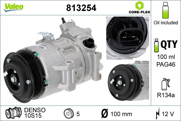 Valeo 813254 - Compressore, Climatizzatore www.autoricambit.com