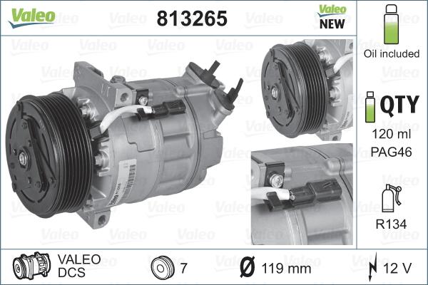 Valeo 813265 - Compressore, Climatizzatore www.autoricambit.com