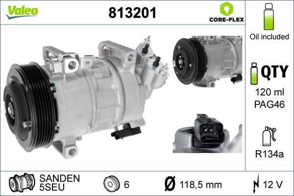 Valeo 813201 - Compressore, Climatizzatore www.autoricambit.com