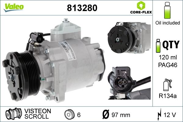 Valeo 813280 - Compressore, Climatizzatore www.autoricambit.com