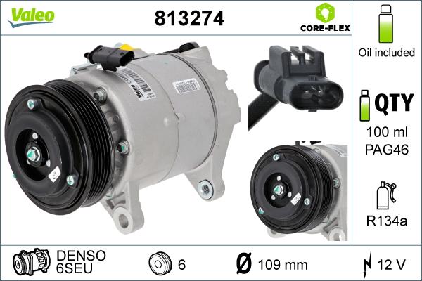 Valeo 813274 - Compressore, Climatizzatore www.autoricambit.com