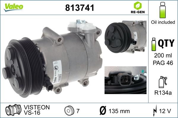 Valeo 813741 - Compressore, Climatizzatore www.autoricambit.com