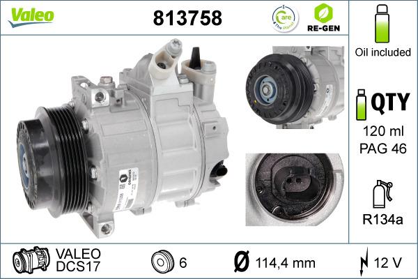 Valeo 813758 - Compressore, Climatizzatore www.autoricambit.com