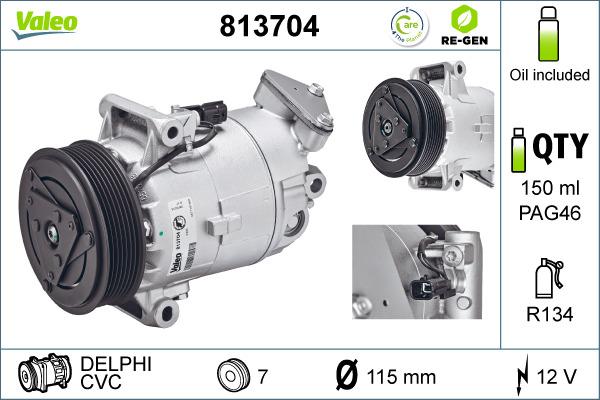 Valeo 813704 - Compressore, Climatizzatore www.autoricambit.com