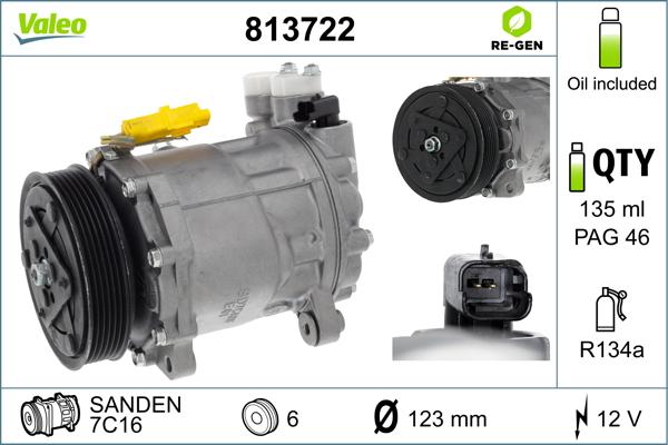 Valeo 813722 - Compressore, Climatizzatore www.autoricambit.com