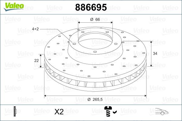 Valeo 886695 - Discofreno www.autoricambit.com