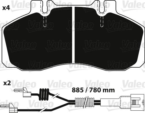 Valeo 882241 - Kit pastiglie freno, Freno a disco www.autoricambit.com