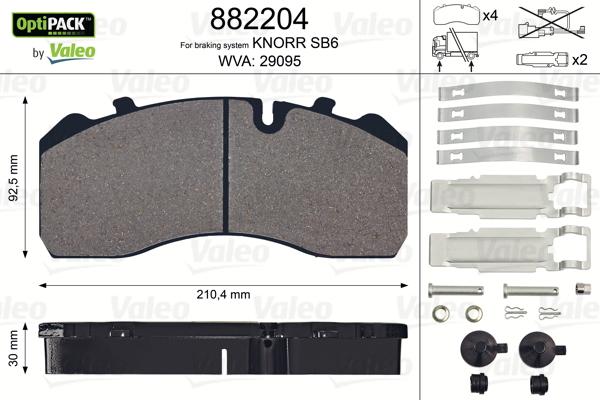 Valeo 882204 - Kit pastiglie freno, Freno a disco www.autoricambit.com