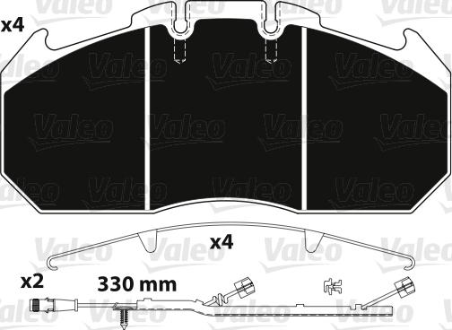 Valeo 882219 - Kit pastiglie freno, Freno a disco www.autoricambit.com