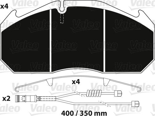 Valeo 882216 - Kit pastiglie freno, Freno a disco www.autoricambit.com