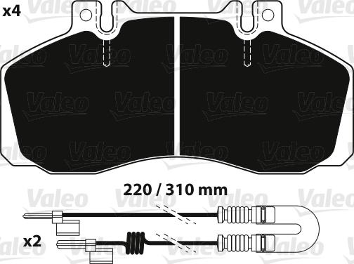 Valeo 882239 - Kit pastiglie freno, Freno a disco www.autoricambit.com