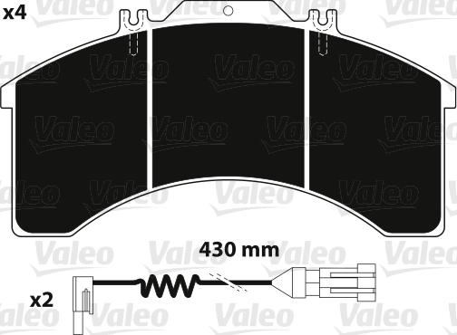 Valeo 882237 - Kit pastiglie freno, Freno a disco www.autoricambit.com