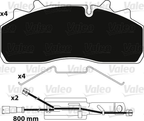 Valeo 882227 - Kit pastiglie freno, Freno a disco www.autoricambit.com