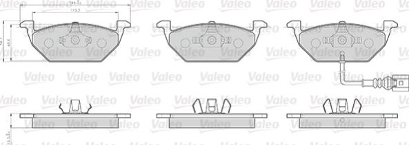 Valeo 872974 - Kit pastiglie freno, Freno a disco www.autoricambit.com