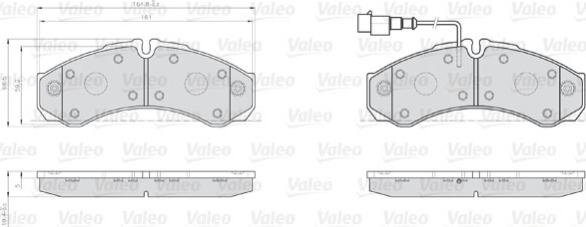 Valeo 872001 - Kit pastiglie freno, Freno a disco www.autoricambit.com