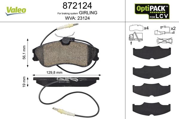 Valeo 872124 - Kit pastiglie freno, Freno a disco www.autoricambit.com