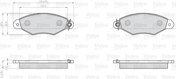 Valeo 872807 - Kit pastiglie freno, Freno a disco www.autoricambit.com