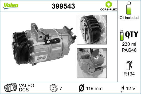 Valeo 399543 - Compressore, Climatizzatore www.autoricambit.com