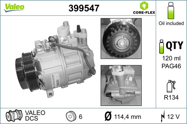 Valeo 399547 - Compressore, Climatizzatore www.autoricambit.com