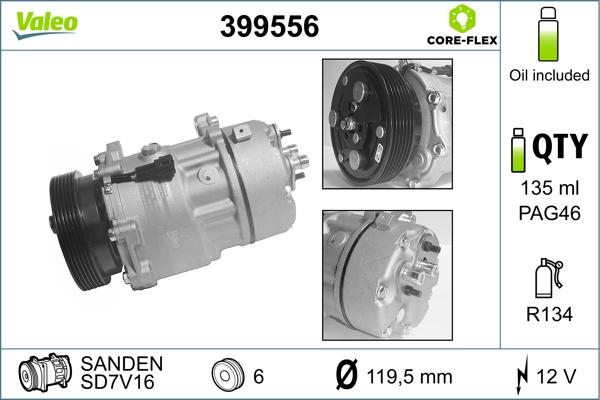 Valeo 399556 - Compressore, Climatizzatore www.autoricambit.com