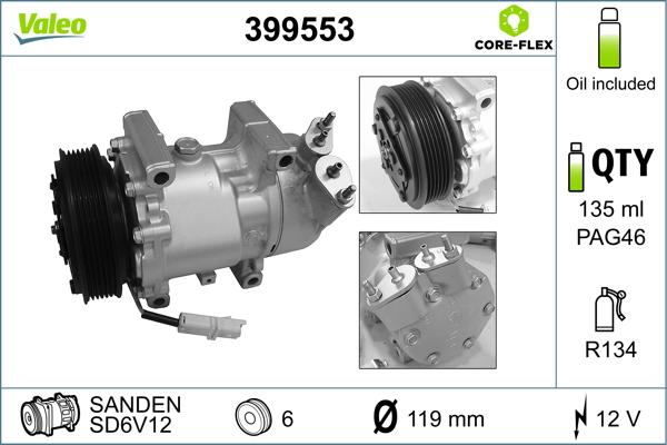 Valeo 399553 - Compressore, Climatizzatore www.autoricambit.com