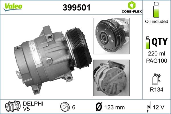 Valeo 399501 - Compressore, Climatizzatore www.autoricambit.com