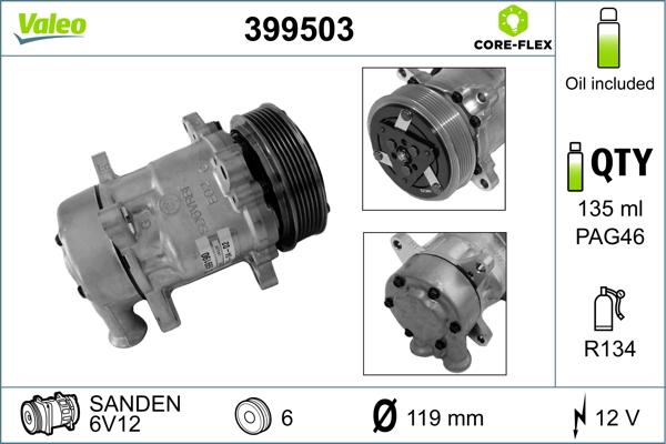 Valeo 399503 - Compressore, Climatizzatore www.autoricambit.com