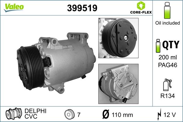 Valeo 399519 - Compressore, Climatizzatore www.autoricambit.com