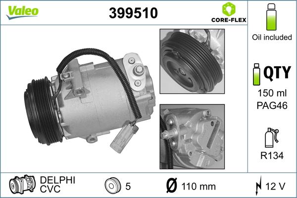 Valeo 399510 - Compressore, Climatizzatore www.autoricambit.com