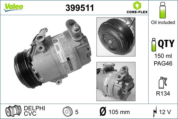 Valeo 399511 - Compressore, Climatizzatore www.autoricambit.com