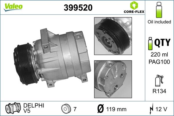 Valeo 399520 - Compressore, Climatizzatore www.autoricambit.com