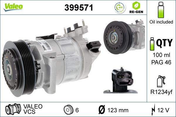 Valeo 399571 - Compressore, Climatizzatore www.autoricambit.com