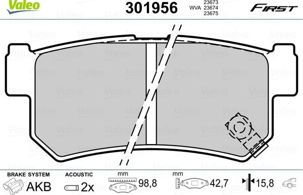 Valeo 301956 - Kit pastiglie freno, Freno a disco www.autoricambit.com