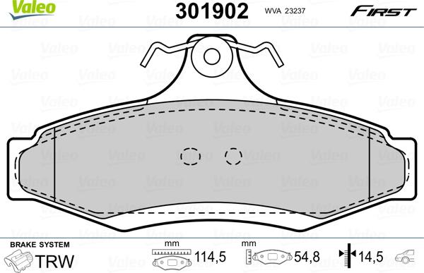 Valeo 301902 - Kit pastiglie freno, Freno a disco www.autoricambit.com