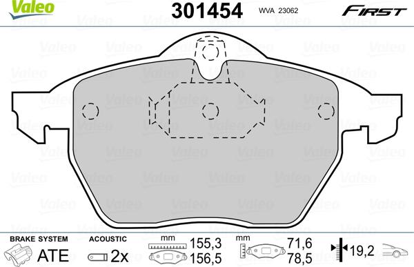 Valeo 301454 - Kit pastiglie freno, Freno a disco www.autoricambit.com