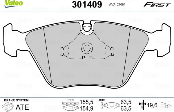 Valeo 301409 - Kit pastiglie freno, Freno a disco www.autoricambit.com