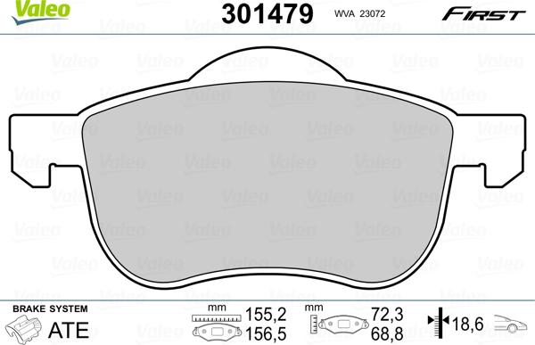 Valeo 301479 - Kit pastiglie freno, Freno a disco www.autoricambit.com