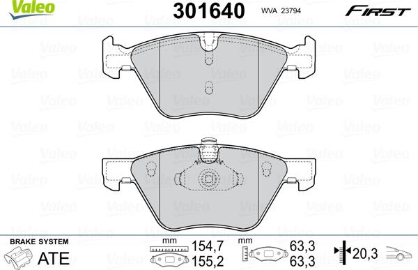 Valeo 301640 - Kit pastiglie freno, Freno a disco www.autoricambit.com